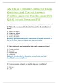 AK Tile & Terrazzo Contractor Exam  Questions And Correct Answers  &lpar;Verified Answers&rpar; Plus Rationale2026  Q&A&vert; Instant Download Pdf  