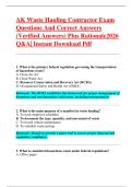 AK Waste Hauling Contractor Exam  Questions And Correct Answers  &lpar;Verified Answers&rpar; Plus Rationale2026  Q&A&vert; Instant Download Pdf 