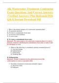 AK Wastewater Treatment Contractor  Exam Questions And Correct Answers  &lpar;Verified Answers&rpar; Plus Rationale2026  Q&A&vert; Instant Download Pdf