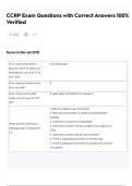 CCRP Exam Questions with Correct Answers 100% Verified
