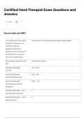 Certified Hand Therapist Exam Questions and Answers