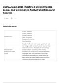 CESGA Exam 2025 &vert; Certified Environmental&comma; Social&comma; and Governance Analyst Questions and Answers