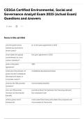 CESGA Certified Environmental&comma; Social and Governance Analyst Exam 2025 &lpar;Actual Exam&rpar; Questions and Answers
