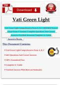 Vati Green Light Comprehensive Form A&comma; B&comma; C 2025-2026 Newest Actual Exam 3 Versions Complete Questions And Correct Answers &lpar;Verified Answers&rpar; Complete A&plus; Guide