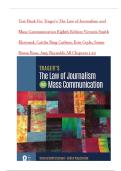 Test Bank For Trager's The Law of Journalism and Mass Communication Eighth Edition Victoria Smith Ekstrand&comma; Caitlin Ring Carlson&comma; Erin Coyle&comma; Susan Dente Ross&comma; Amy Reynolds All Chapters 1-12