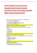 AR AS Asphalt Contractor Exam  Questions And Correct Answers  &lpar;Verified Answers&rpar; Plus Rationale2026  Q&A&vert; Instant Download Pdf
