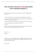 NSG 316 FINAL EXAM 2025-2026 QUESTIONS AND ANSWERS GRADED A&plus;