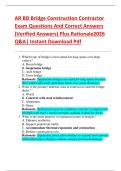 AR BD Bridge Construction Contractor  Exam Questions And Correct Answers  &lpar;Verified Answers&rpar; Plus Rationale2026  Q&A&vert; Instant Download Pdf 