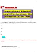 Professional Growth II - Practical Nursing EXAM Questions & Answers &vert; 100&percnt; Verified solutions &vert; 20252026 Latest&excl;&excl;