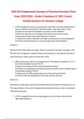  NUR160 Fundamental Concepts of Practical Nursing II Final Exam 2025&sol;2026 - Grade A Questions & 100&percnt; Correct Verified Answers for Hondros College