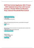 GHP Pest Control Applicator SM-47 Exam &ndash; 2025 Updated Actual Test with Correct Answers &vert; Florida FDACS Certification Prep &vert; General Household Pest Control