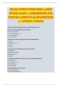 RELIAS DYSRHYTHMIA BASIC A 2026  REVIEW GUIDE | FUNDAMENTAL ECG  PRACTICE CONCEPTS & EXPLANATIONS  || UPDATED VERSION