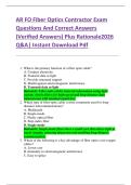 AR FO Fiber Optics Contractor Exam  Questions And Correct Answers  &lpar;Verified Answers&rpar; Plus Rationale2026  Q&A&vert; Instant Download Pdf  