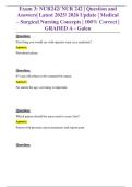 Exam 3&colon; NUR242&sol; NUR 242 &vert; Question and Answers&vert; Latest 2025&sol; 2026 Update &vert; Medical &ndash; Surgical Nursing Concepts &vert; 100&percnt; Correct &vert; GRADED A - Galen