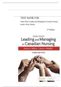 TEST BANK - YODER-WISE'S LEADING AND MANAGING IN CANADIAN NURSING, 3RD EDITION (WADDELL, 2024), CHAPTER 1-32 | ALL CHAPTERS