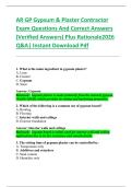 AR GP Gypsum & Plaster Contractor  Exam Questions And Correct Answers  &lpar;Verified Answers&rpar; Plus Rationale2026  Q&A&vert; Instant Download Pdf  