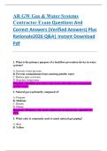 AR GW Gas & Water Systems  Contractor Exam Questions And  Correct Answers &lpar;Verified Answers&rpar; Plus  Rationale2026 Q&A&vert; Instant Download  Pdf 