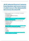 AR IE Industrial Electrical Contractor  Exam Questions And Correct Answers  &lpar;Verified Answers&rpar; Plus Rationale2026  Q&A&vert; Instant Download Pdf 