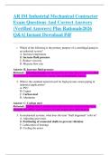 AR IM Industrial Mechanical Contractor  Exam Questions And Correct Answers  &lpar;Verified Answers&rpar; Plus Rationale2026  Q&A&vert; Instant Download Pdf  