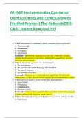 AR INST Instrumentation Contractor  Exam Questions And Correct Answers  &lpar;Verified Answers&rpar; Plus Rationale2026  Q&A&vert; Instant Download Pdf 