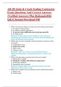 AR JD Joint & Crack Sealing Contractor  Exam Questions And Correct Answers  &lpar;Verified Answers&rpar; Plus Rationale2026  Q&A&vert; Instant Download Pdf