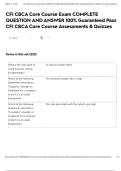 CFI CBCA Core Course Exam COMPLETE QUESTION AND ANSWER 100&percnt; Guaranteed Pass CFI CBCA Core Course Assessments & Quizzes
