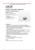 OCR A Level Further Mathematics A Y543&sol;01 Mechanics June 2025 Combined QUESTION PAPER and MARK SCHEME