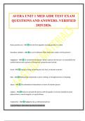 AVERA UNIT 1 MED AIDE TEST EXAM QUESTIONS AND ANSWERS&period; VERIFIED 2025&sol;2026&period;