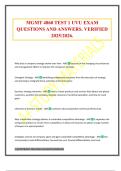 MGMT 4860 TEST 1 UVU EXAM QUESTIONS AND ANSWERS&period; VERIFIED 2025&sol;2026&period;