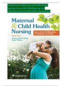 Test Bank for Maternal and Child Health Nursing Care of the Childbearing and Childrearing Family 8th Edition by Pillitteri | ALL CHAPTERS