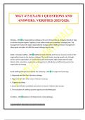 MGT 473 EXAM 1 QUESTIONS AND ANSWERS&period; VERIFIED 2025&sol;2026&period;