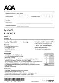 Actual 2025 AQA A-level PHYSICS 7408&sol;3A Paper 3 Section A Question Paper &plus; Mark  Scheme &plus; Insert  Actual 2025 AQA A-level PHYSICS 7408&sol;3A Paper 3 Section A Merged Question Paper &plus;  Mark Scheme &plus; Insert 