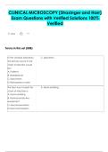 CLINICAL MICROSCOPY &lpar;Strasinger and Harr&rpar;  Exam Questions with Verified Solutions 100&percnt;  Verified
