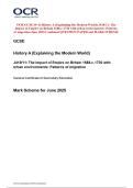 OCR GCSE &lpar;9&ndash;1&rpar; History A &lpar;Explaining the Modern World&rpar; J410&sol;11&colon; The impact of Empire on Britain 1688-c&period;1730 with urban environments&colon; Patterns of migration June 2025 Combined QUESTION PAPER and MARK SCHEME 
