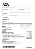 2025 AQA A-level PHYSICS 7408/3BC Paper 3 Section B Question Paper + Mark Scheme  + Insert  Actual 2025 AQA A-level PHYSICS 7408/3BC Paper 3 Section B Engineering physics  Merged Question Paper + Mark Scheme + Insert