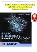 TEST BANK For Basic and Clinical Pharmacology&comma; 14th Edition by Bertram G&period; Katzung&comma; Verified Chapters 1 - 66&comma; Complete Newest Version