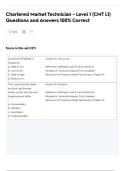 Chartered Market Technician - Level 1 &lpar;CMT L1&rpar; Questions and Answers 100&percnt; Correct