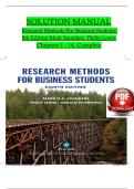 SOLUTION MANUAL &ndash; Research Methods for Business Students &lpar;8th Edition&rpar; &vert; Mark Saunders & Philip Lewis &vert; Latest Update 2026 &vert; Complete Step-by-Step Solutions &vert; Homework&comma; Assignment & Exam Prep
