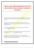 MKTG 3340&colon; MID TERM REVIEW EXAM QUESTIONS AND ANSWERS&period; VERIFIED 2025&sol;2026&period;