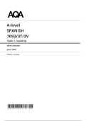 2025 AQA A-level SPANISH 7692&sol;3T&sol;3V Paper 3 Speaking Candidate&rsquo;s &plus; Examiner&rsquo;s &plus;  Mark Scheme  Actual 2025 AQA A-level SPANISH 7692&sol;3T&sol;3V Paper 3 Speaking Merged Candidate&rsquo;s  Material&plus; Examiner&rsquo;s Material &plus; Mark Scheme