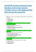 AR PD Pile Driving Contractor Exam  Questions And Correct Answers  &lpar;Verified Answers&rpar; Plus Rationale2026  Q&A&vert; Instant Download Pdf