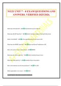 N1121 UNIT 7 &ndash; 8 EXAM QUESTIONS AND ANSWERS&period; VERIFIED 2025&sol;2026&period;