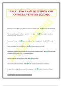 NACC - PSW EXAM QUESTIONS AND ANSWERS&period; VERIFIED 2025&sol;2026&period;