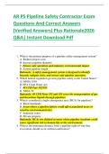 AR PS Pipeline Safety Contractor Exam  Questions And Correct Answers  &lpar;Verified Answers&rpar; Plus Rationale2026  Q&A&vert; Instant Download Pdf 
