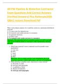 AR PW Pipeline & Waterline Contractor  Exam Questions And Correct Answers  &lpar;Verified Answers&rpar; Plus Rationale2026  Q&A&vert; Instant Download Pdf 