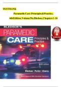  Paramedic Care - Principles & Practice ED&period;6 Volume 1-5 by Bryan Bledsoe&comma; Robert Porter & Richard Cherry&period;COMPLETE&comma; Elaborated and Latest Test Bank &period; ALL Chapters Included - Reviewed&sol;Updated 2023 5&ast; Rated Test Bank 