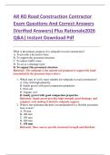 AR RD Road Construction Contractor  Exam Questions And Correct Answers  &lpar;Verified Answers&rpar; Plus Rationale2026  Q&A&vert; Instant Download Pdf