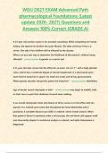 WGU D027 EXAM Advanced Path pharmacological Foundations &lpar;Latest update 2026- 2027&rpar; Questions and Answers 100&percnt; Correct &lbrace;GRADE A&rcub;