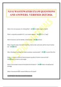 NJ S1 WASTEWATER EXAM QUESTIONS AND ANSWERS&period; VERIFIED 2025&sol;2026&period;