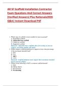 AR SF Scaffold Installation Contractor  Exam Questions And Correct Answers  &lpar;Verified Answers&rpar; Plus Rationale2026  Q&A&vert; Instant Download Pdf 